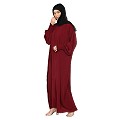 Premium Firdaus Loose Fit abaya with Ruffled Sleeves - Maroon Premium Firdaus Loose Fit abaya with Ruffled Sleeves - Maroon